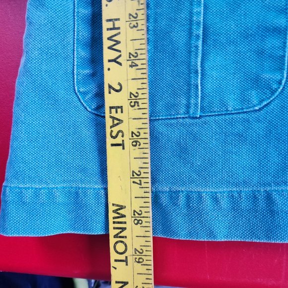 Almond oil trench coat distressed canvas turquoise women's - Picture 9 of 10